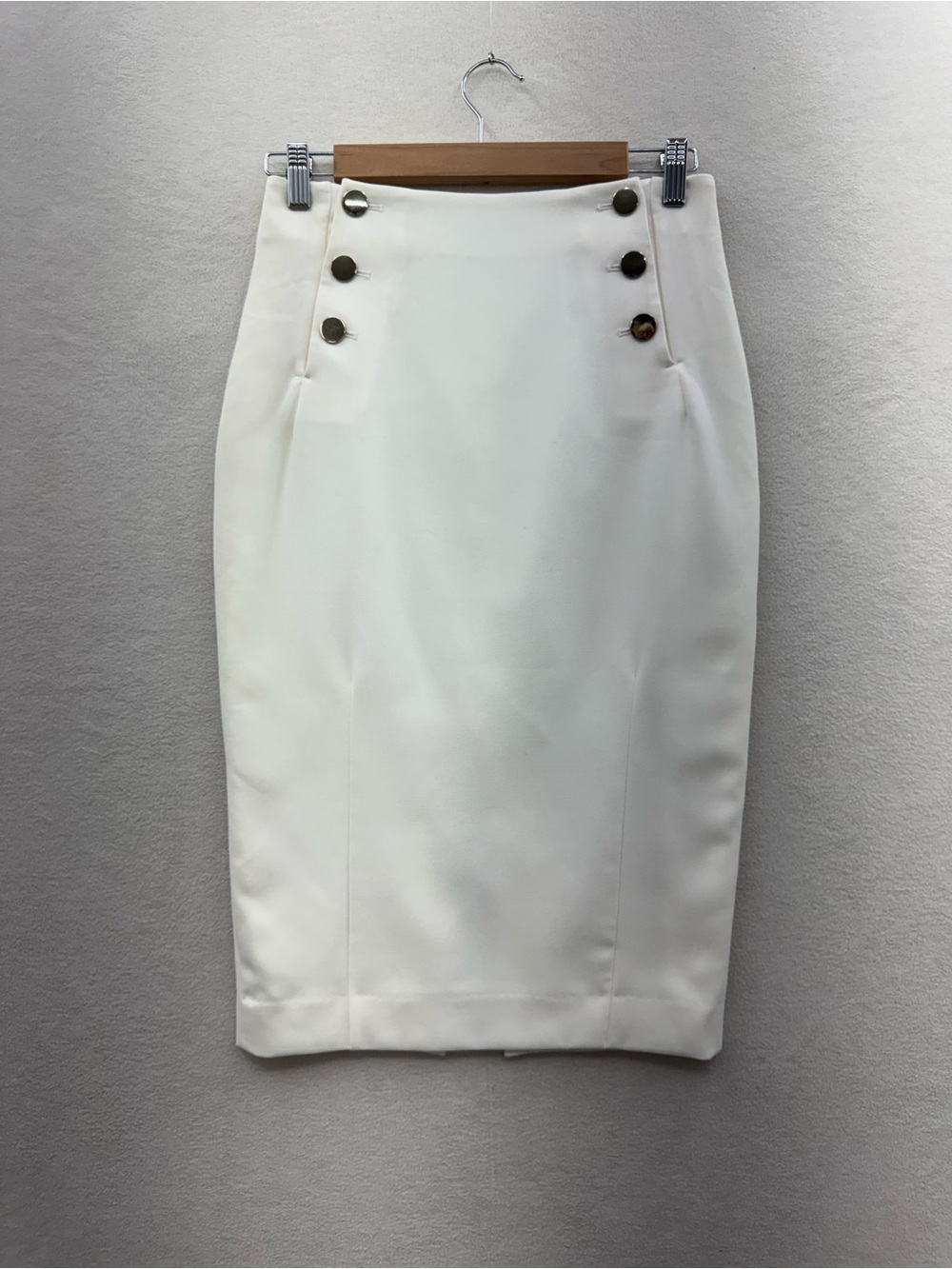 H&M Women’s 6 Cream Sailor Fitted Pencil Skirt